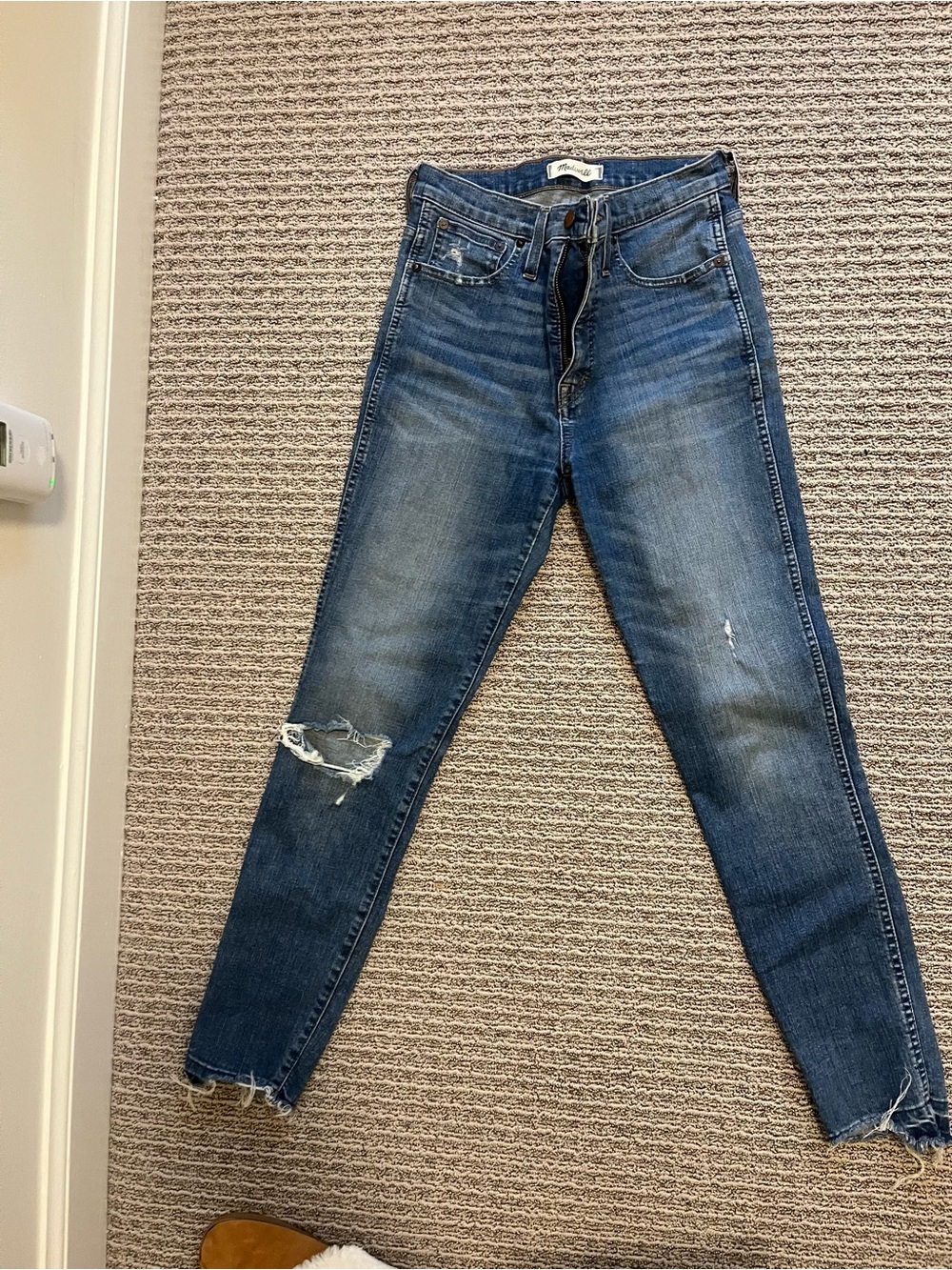 Madewell Skinny Distressed Blue Jeans